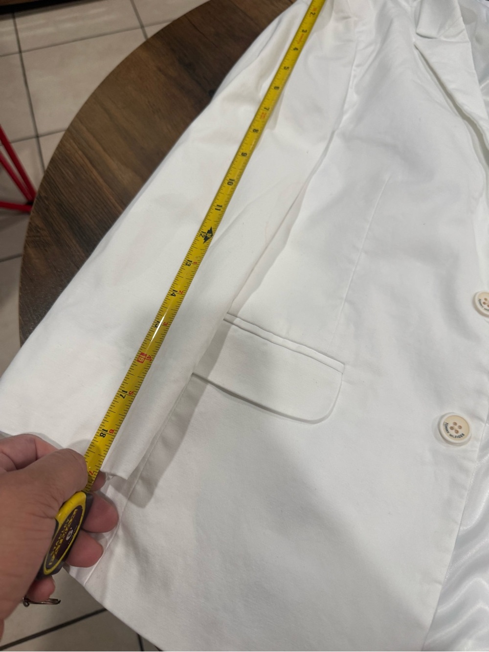 Tommy Hilfiger White Two-Button Cotton Blazer - Picture 10 of 11